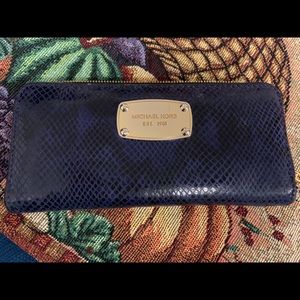 Michael Kors blue snakeskin wallet